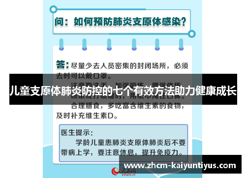 儿童支原体肺炎防控的七个有效方法助力健康成长