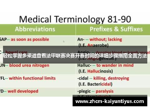 轻松掌握多渠道查看法甲联赛决赛开赛时间的详细步骤指南全面方法 轻松掌握多渠道查看法甲联赛决赛开赛时间的详细步骤指南全面方法
